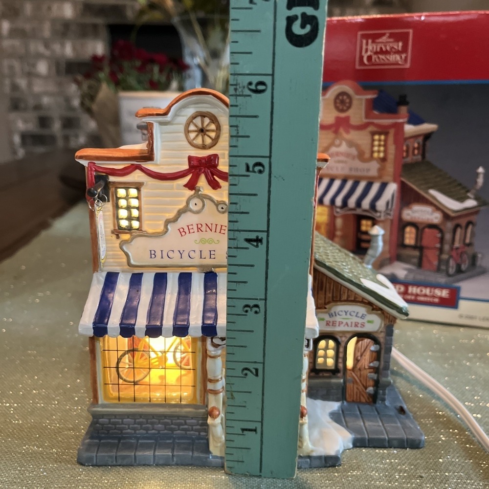 Lemax Village Harvest Crossing Porcelain Bernie's Bicycle Shop 2001 - Picture 9 of 12